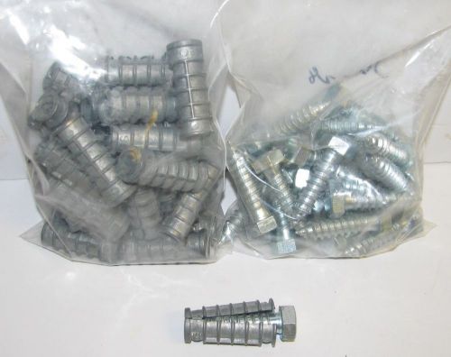 1/2&#034; x 2&#034; long lag bolt anchor shield drill 3/4&#034; with 2&#034; lag bolts 28pc each-new for sale