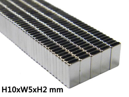 New 10 pcs Super Strong Neodymium Rare Earth N 38 Rectangle Magnet Nickel 10x5x2