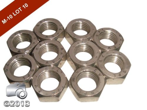 (SET OF 10 PIECES ) A2 STAINLESS STEEL M 10 HEXAGON HEX FULL NUTS - DIN 934