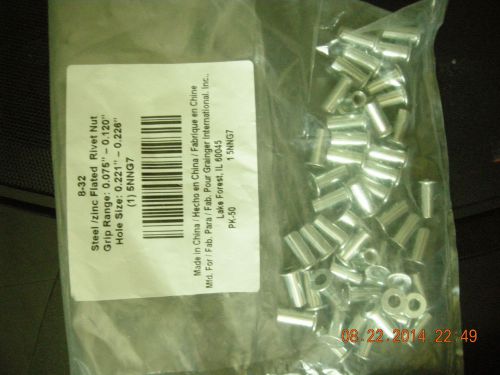 50 ~ rivet nut&#039;s ~ 5nng7 ~ flanged ~ zinc ~ 8-32 x 0.500 for sale