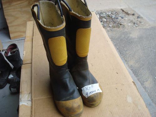 Ranger Shoe Fit Firefighter Turn Out Gear Rubber Bunker Boots Steel Toe 9 M..R5