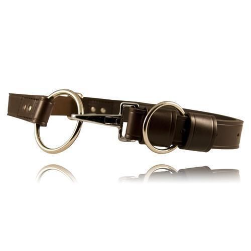 Boston leather 6547-1 brown firefighter truckman&#039;s belt w/ welded rings for sale