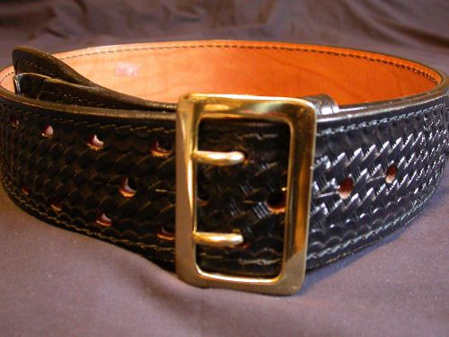 DUTYMAN 1021 2.25&#034; Basketweave Leather Belt Sz 32 Brand New Unused