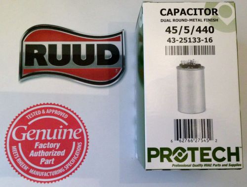Rheem ruud protech capacitor 45/5 uf 440 43-23204-13 for sale