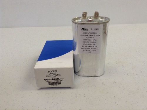 New- packard pocf60 oval 60mfd/440volt oval run capacitor for sale