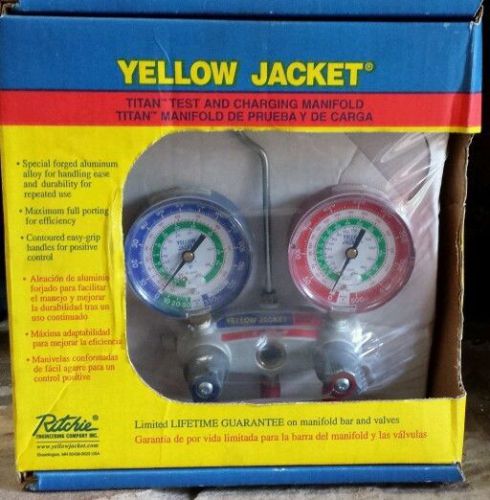 Yellow Jacket 49802 Titan 2-V Charging Manifold Gauges R12/22/502.
