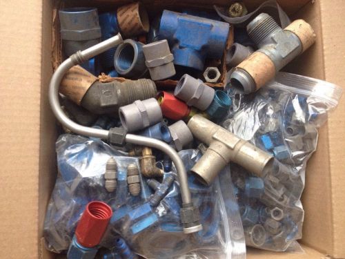 Huge Lot Of Aircraft Quality Aluminum Hydraulic Hose Fittings Many Types 22 Lbs.