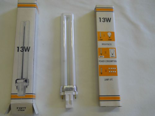 Lot of 10 Phillips  13 watt Compact Fluorescent lamps single tube-2 pin