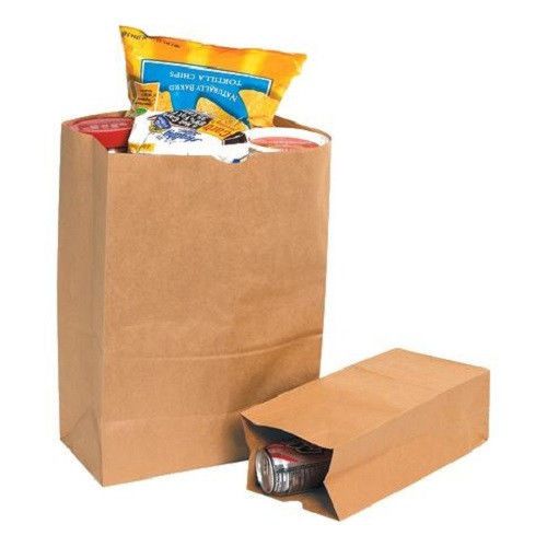 Box grocery bag - 17&#034; x 12&#034; x 7&#034; - kraft paper - 500/carton - kraft for sale