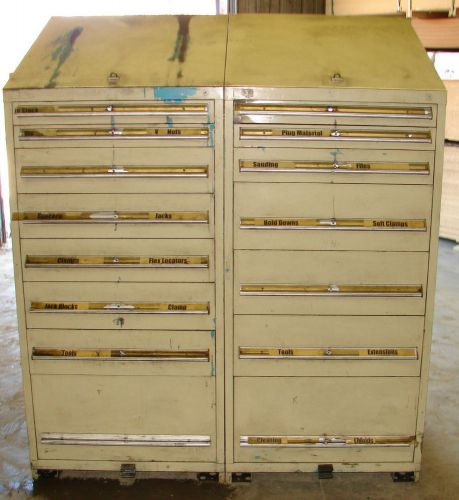 Vidmar 15 drawer extra wide industrial tool storage cabinet  60&#034;x 28&#034;x71&#034;*xlnt* for sale