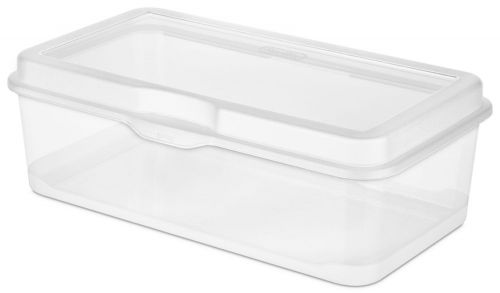 6 pack) sterilite 18058606 plastic fliptop latching storage box container clear for sale