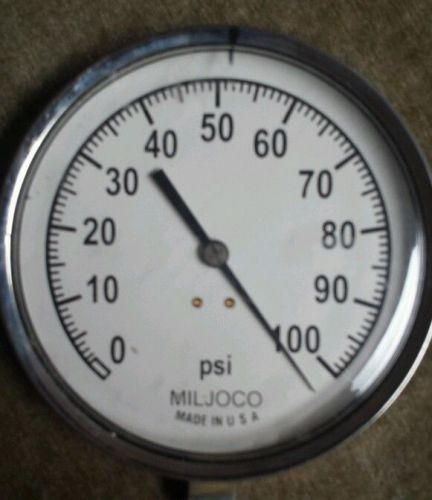 4-1/2&#034; contractor pressure gauge miljoco 100psi for sale