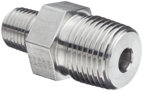 Parker stainless steel 316 pipe fitting hex nipple 1/2&#034; x 1/4&#034; male 1-11/16&#034; l for sale
