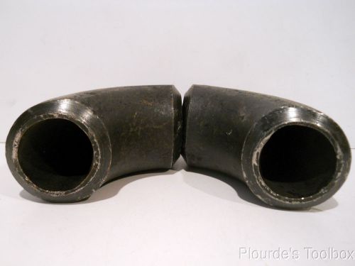 (2) unused schedule 160 carbon steel 1-1/2&#034; butt weld 90° long radius elbows for sale
