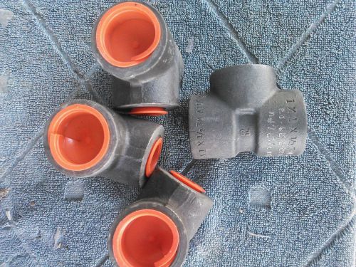Lot of (4) socket weld reducing tees &gt; 1&#034; x 1/2&#034; socket weld reducing tee for sale