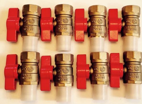 New- 8 pack of 1/2-inch brass gas ball valve, fnpt x flared for sale