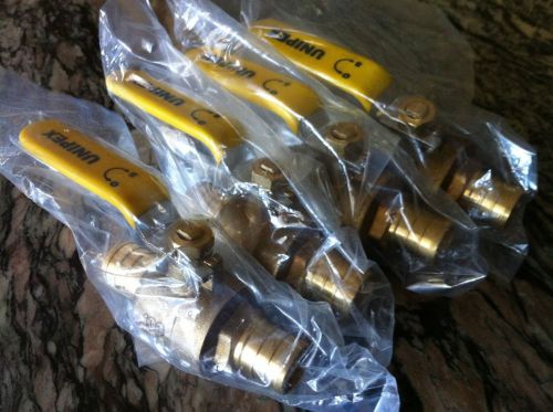 (4) 3/4 in. pex brass barb ball valves for sale
