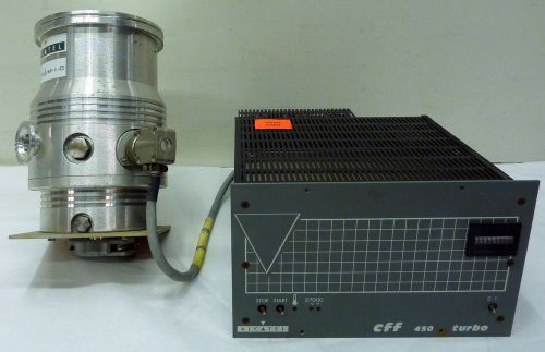 ALCATEL CERAMIC MDP-5030C TURBO VACUUM PUMP W/ CFF-450 CONTROLLER POWER SUPPLY