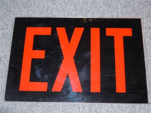 Older Emergency Exit Sign Fire Route Deco Art Black Acrylic Plastic Sign VGC HTF