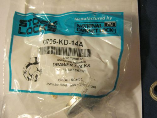 Stock locks surface drawer lock c8703-c415a-14a bright nickel new for sale
