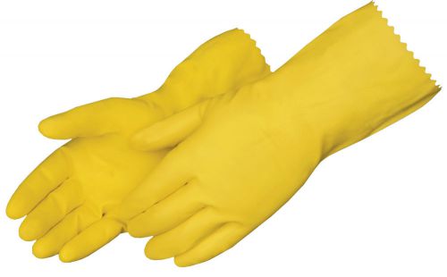 330018 Yellow Latex Rubber Dishwashing Gloves Size: L 12 pair
