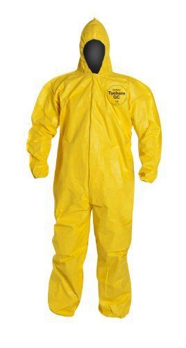 Dupont qc127s tychem fabric protective coverall with hood  disposable  elastic c for sale