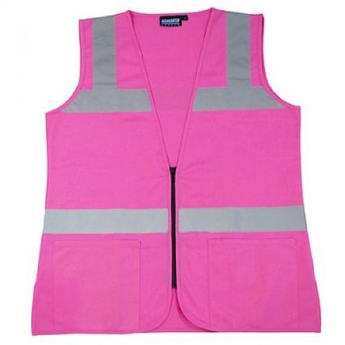 Girl Power at Work Female Fitted Vest, Pink, Large  + Free Safety Glasses