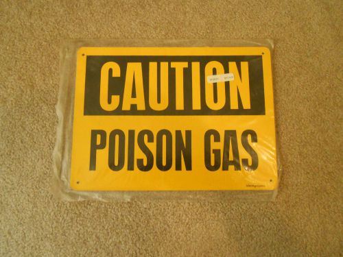 Caution poison gas sign warning industrial man cave garage for sale