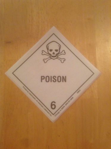 Official d.o.t warning sticker: poison for sale
