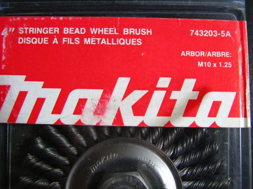 2-MAKITA 4&#034; Stringer Bead Wire Wheel Brushes 5/8&#034; Arbor New in Box pt #743203-5A