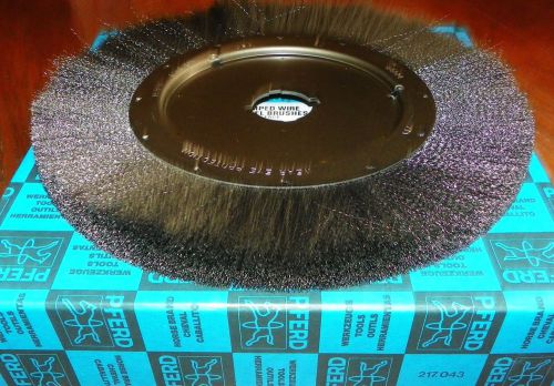 NEW USA PFERD 10&#034; X 1-1/4&#034;  CRIMPED WIRE WHEEL BRUSH NARROW  FACE ARBOR HOLE KEY