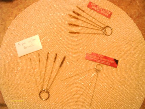 New (3) brush sets w/ring brass,  nylon w/ stiff bristles and precision needle for sale