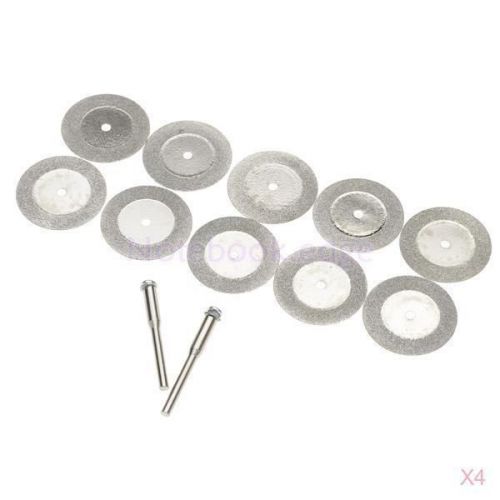 4x 10pcs 30mm diamond cut off disc wheel rotary tool w/ two mandrel arbor #05260 for sale