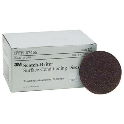 3m 07455 3&#034; scotch brite surface conditioning discs coarse brown for sale