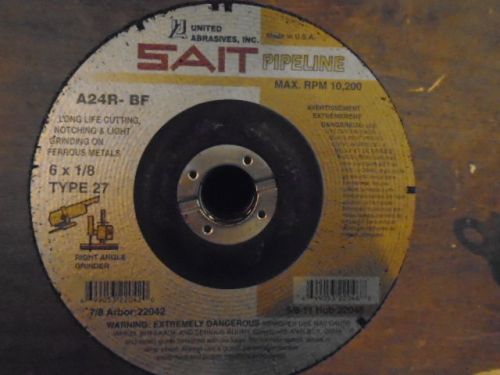 SAIT 6X1/8 GRINDING WHEELS 1 LOT 27 LISTING AS USED AS IS