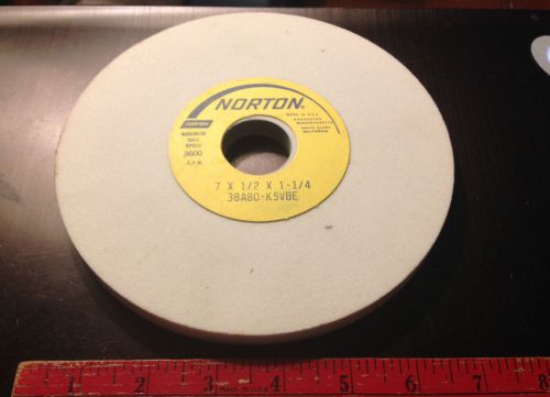 Norton grinder wheels  7x1/2x1-1/4 38a80-k5vbe wheels new old stock for sale