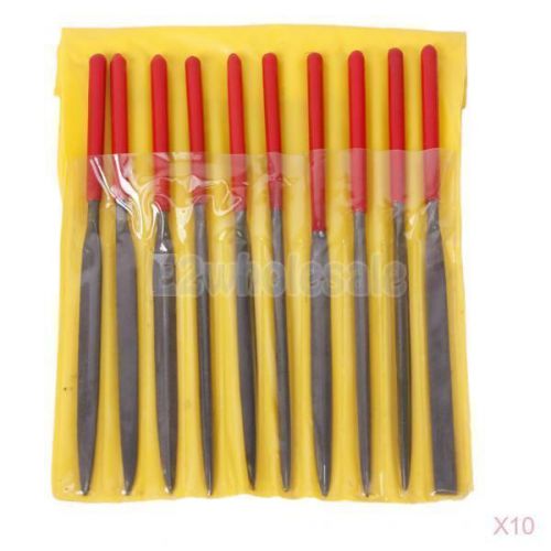 100x 160mm Steel Flat Oval Triangle Grinding Coining Needle File Set Craft Tools