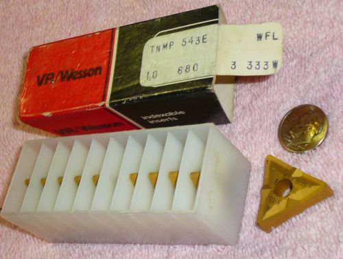 (10) nos vr/wesson carbide indexable inserts usa tnmp 543e grade 680, wfl 3 333w for sale
