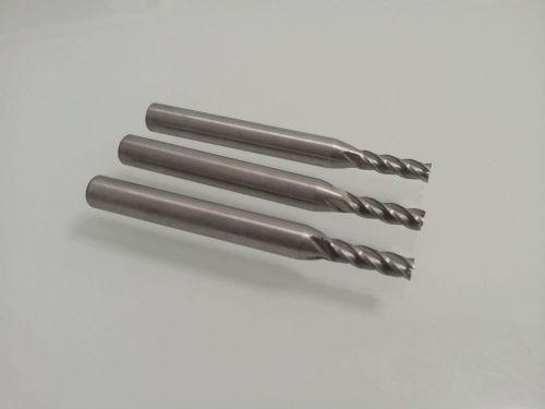 3pcs of  3/32&#034; x  1/4&#034; Four 4 Flute HSS &amp; Aluminium End Mill Cutter CNC Bit