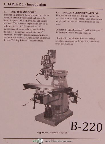 Bridgeport Series II Special Milling Drilling Boring, Maintenance Parts Manual