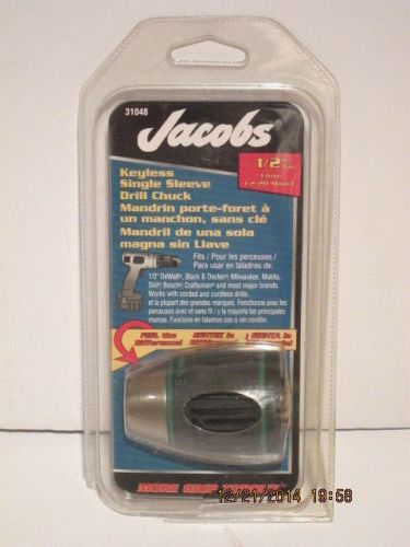 Jacobs 1/2&#034; replacement keyless single sleeve drill chuck #31048 free ship nisp! for sale