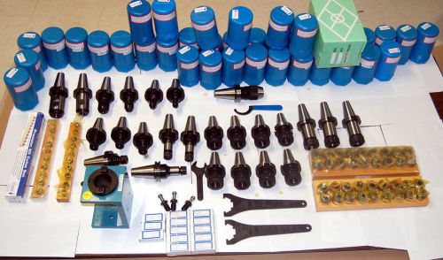 111  pc techniks cat 40 cnc mill tooling kit-haas,fadal-pull stud,endmill holder for sale