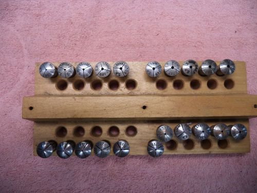 SET OF 21 WW METRIC COLLETS WITH RACK FOR WATCH/CLOCK MAKING AND METAL WORKING