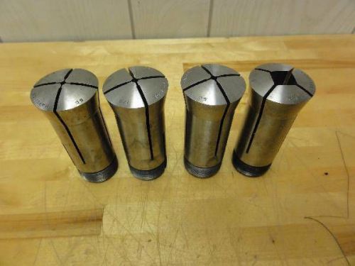 (4) clean hardinge 5c square collets all different lathe grinder id/od hex for sale