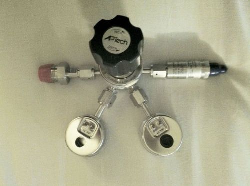 Az tech in line gas pressure regulator with dual gauges-stainless steel. for sale