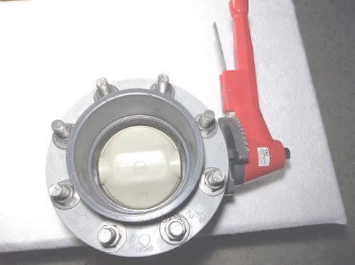 TVI 6&#034; SPEARS THERMOPLASTIC FLANGED BUTTERFLY VALVE W/ LEVER HANDLE