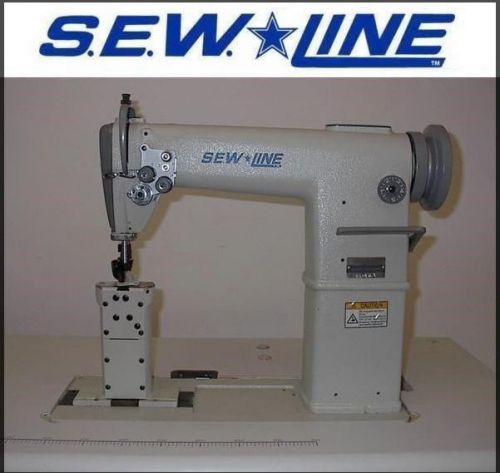 SEW LINE 820  NEW 2-NEEDLE POSTBED ROLL FEED +REV 110V INDUSTRIAL SEWING MACHINE