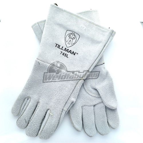 Tillman 745L Elkskin Split Cotton/Foam Lined Back Stick Welding Gloves, Large