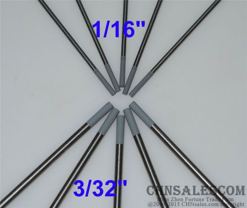 10 pcs WC20 1.6x150mm 1/16&#034; 2.4x150mm 3/32&#034; Ceriated Tungsten Electrode Grey