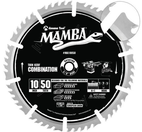 Mamba MA10050 Thin Kerf Combination Contractor Series 10 Table Saw Blade 50T